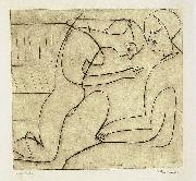 Lovers in the bibliothek - etching, Ernst Ludwig Kirchner